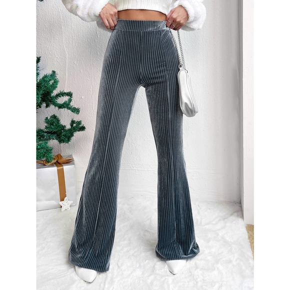🌟 90's 00's High Waist Velvet Flare Leg Pants - Picture 5 of 11